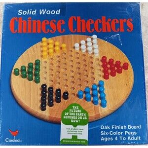 Cardinal Industries Solid Wood Chinese Checkers NEW SEALED VINTAGE No. 184